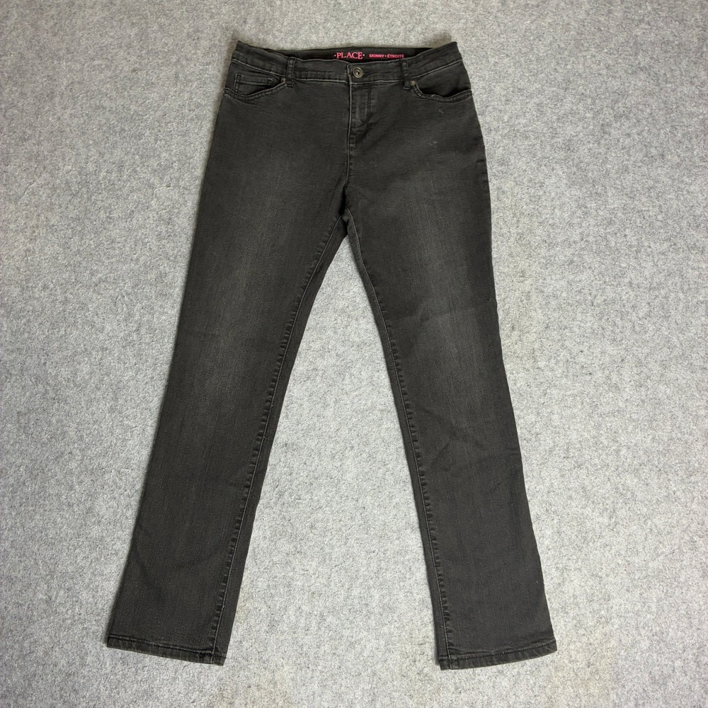 Place Women's Size 14 28x27 Skinny Jeans Faded Black Waist Slim Fit Pants